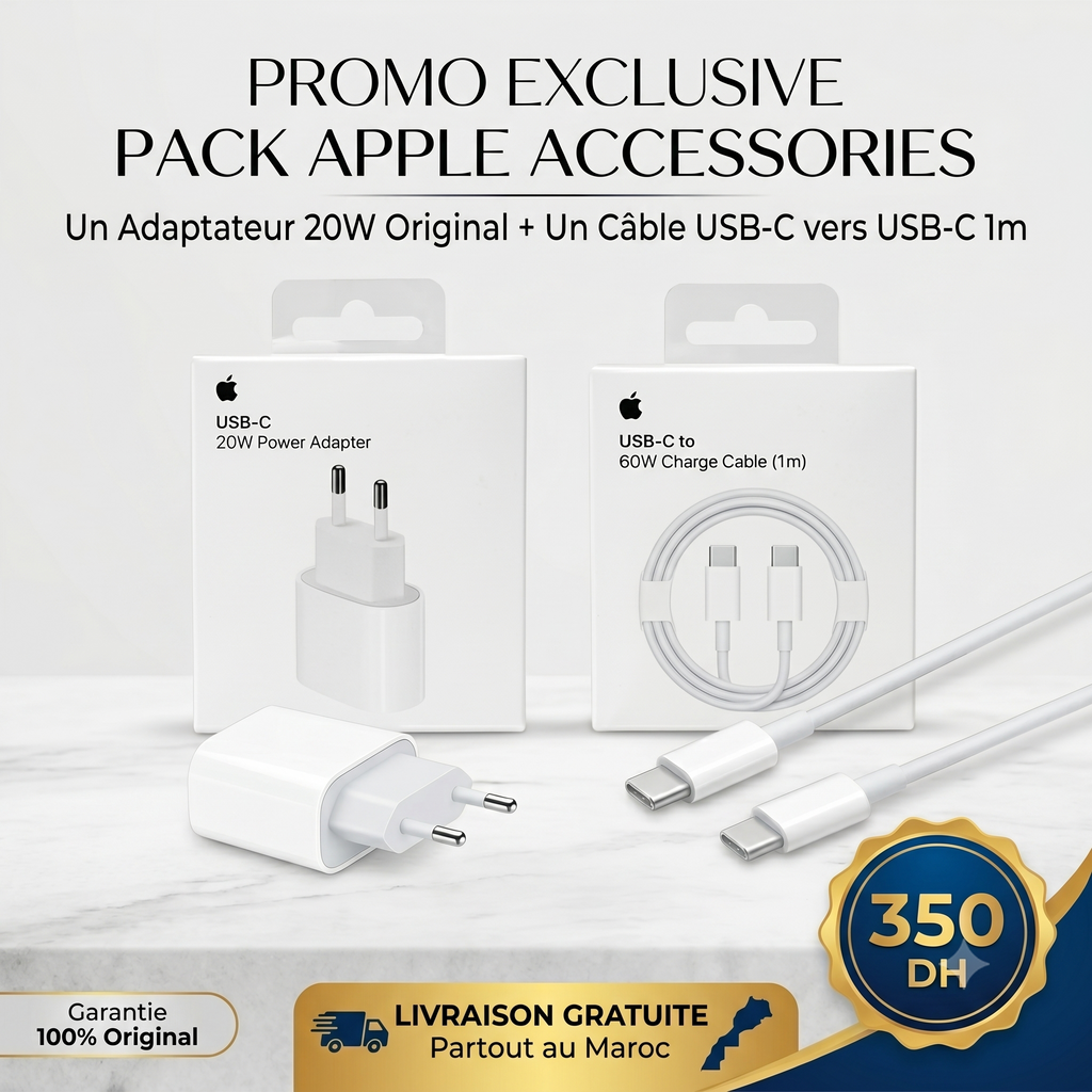 pack chargeur ! adaptateur + Câble de charge USB‑C